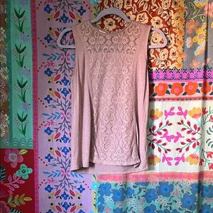 MAURICES Elegant Lace Front Mauve Tank